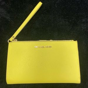 Michael Kors double zip wristlet in Sunshine